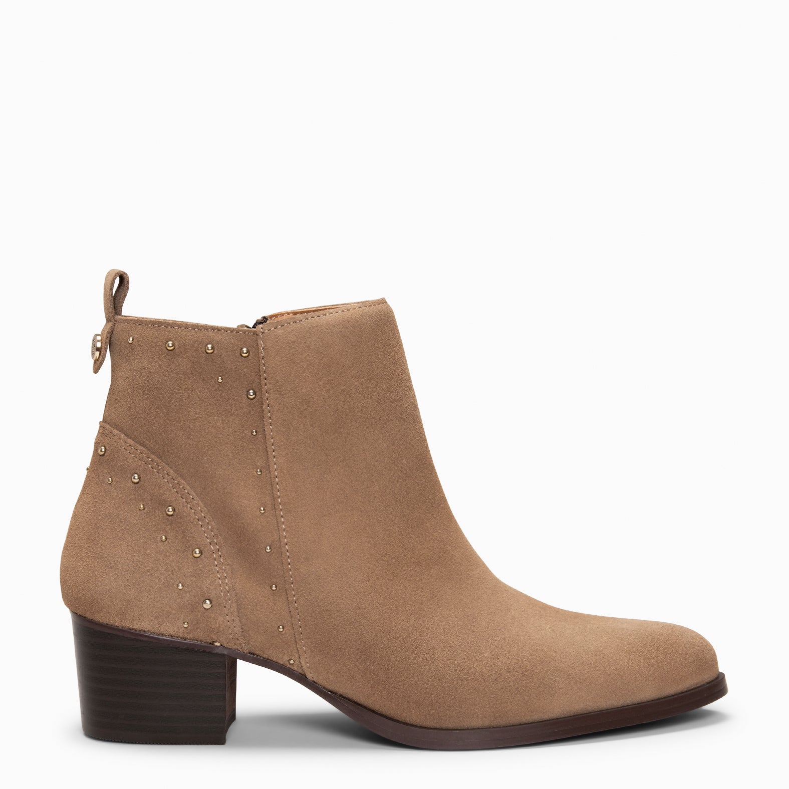 DUSTY TAUPE Booties suede leather with studs miMaO ®