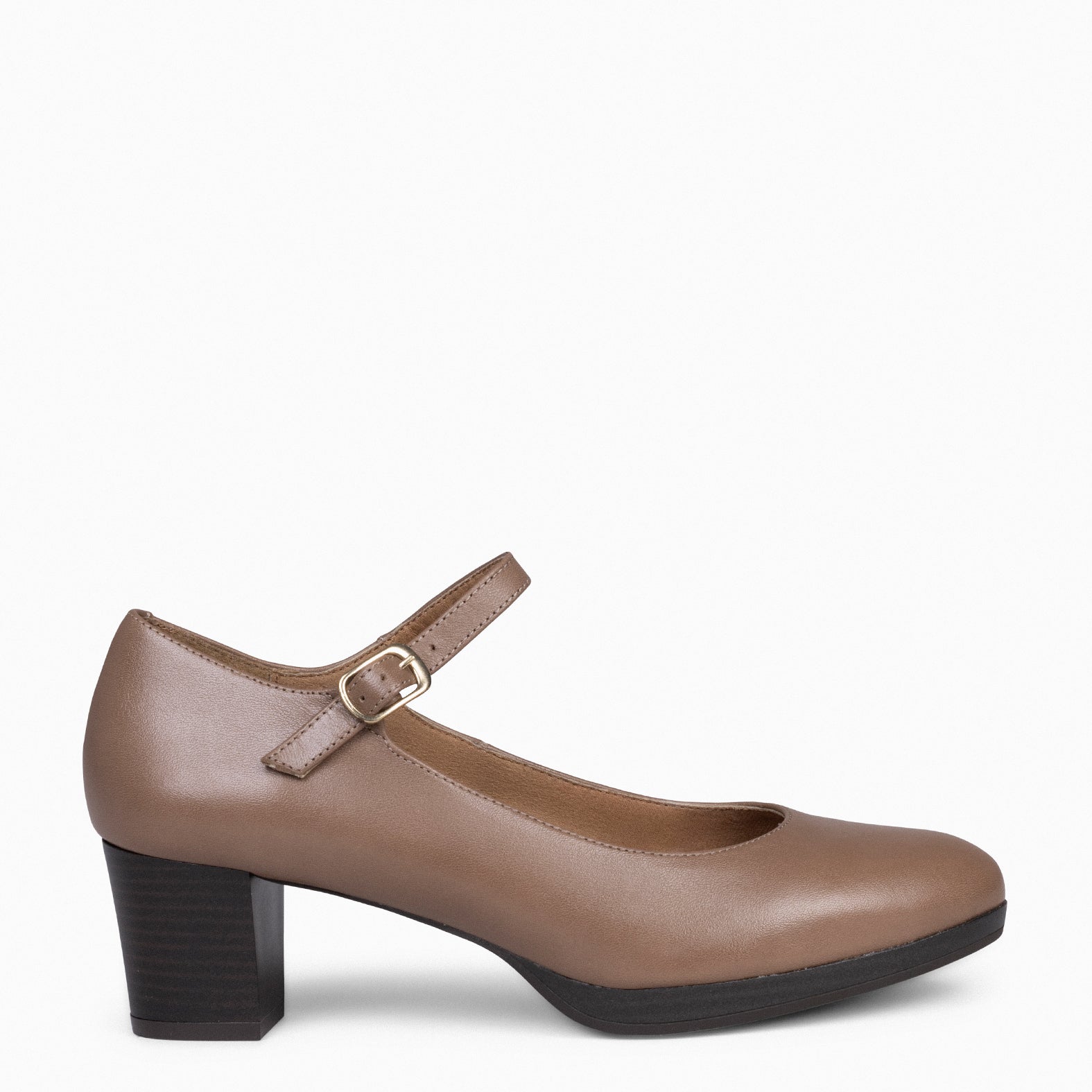 FLIGHT BUCKLE – TAUPE women's shoes with platform and low heel