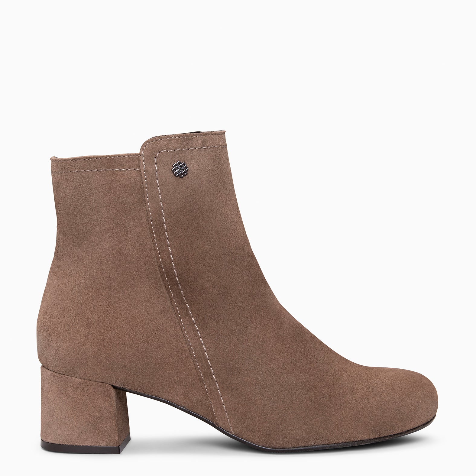 COLMAR - Botines elegantes de piel TAUPE