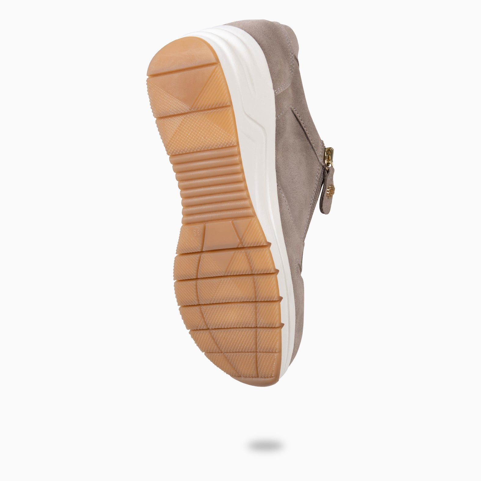 ARLES – Baskets à talon compensé en daim TAUPE