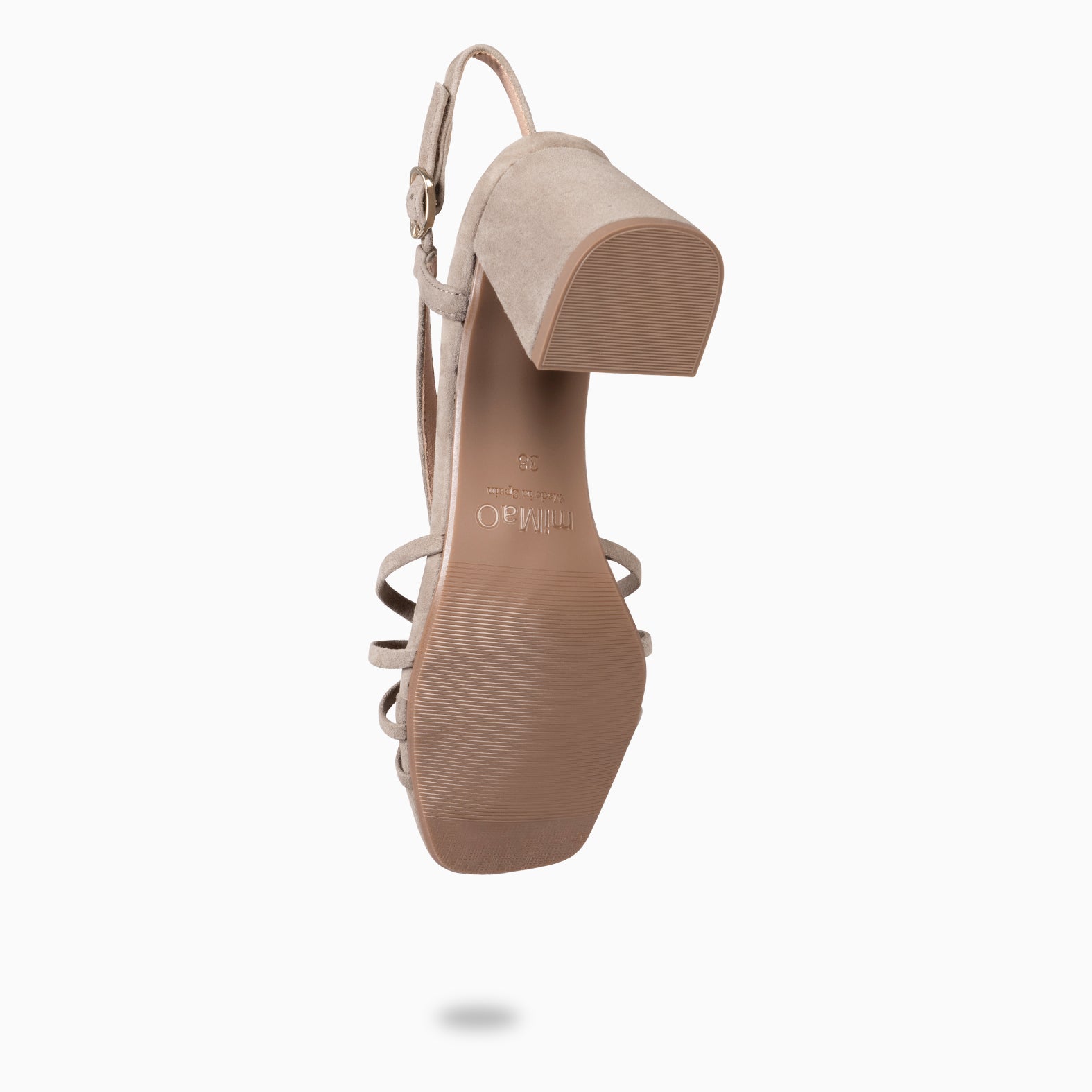 SOLEIL - TAUPE BLOCK HEELED SANDALS