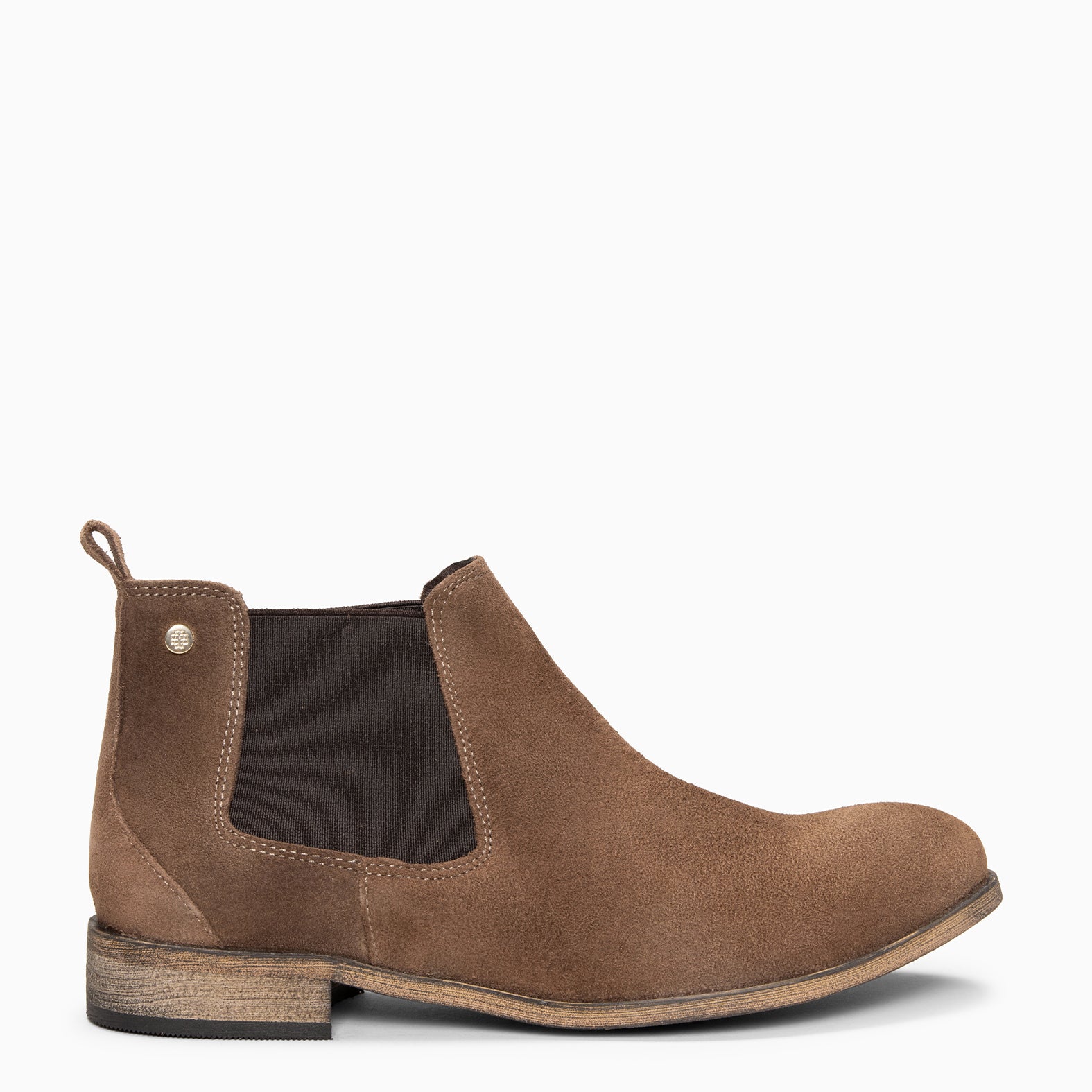 CLAIRE - Botín de serraje estilo Chelsea TAUPE | miMaO ®
