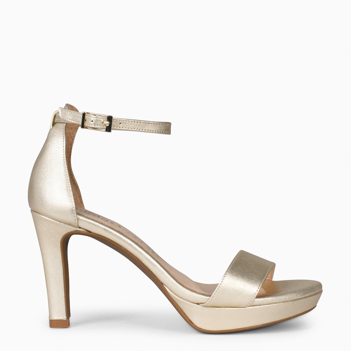 PARTY – GOLDEN high-heeled platform sandals