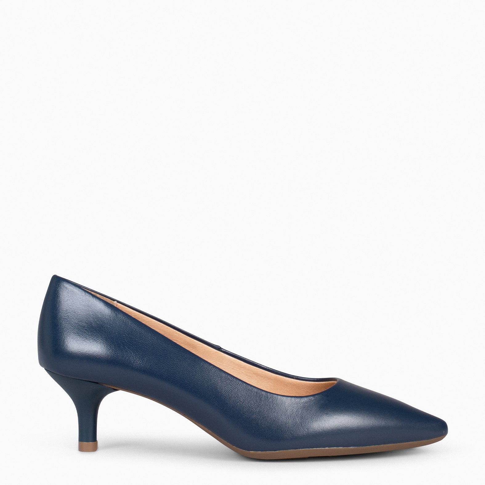 URBAN KITTEN – NAVY NAPPA LEATHER KITTEN HEELS