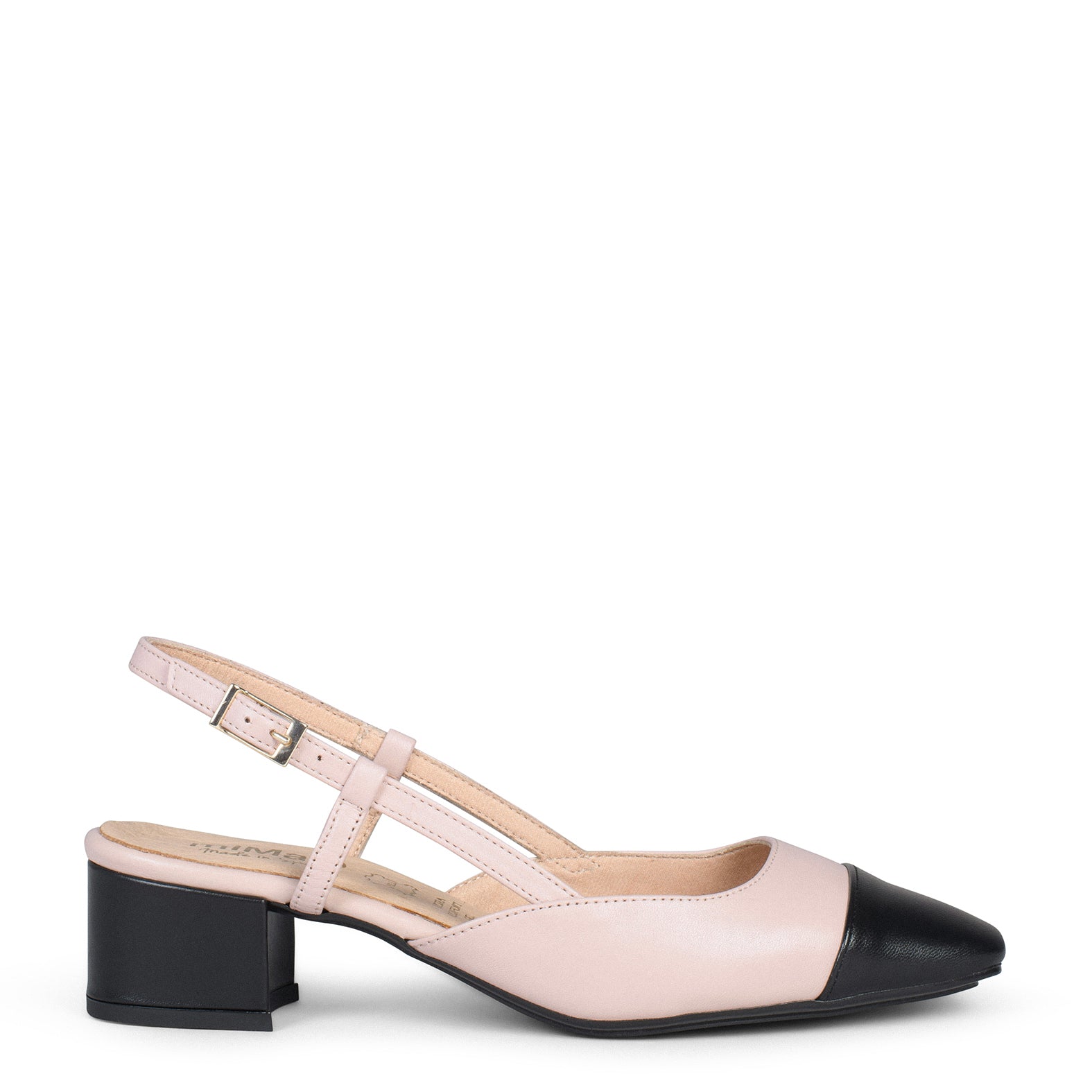 AUDREY – Slingbacks bicolores en cuir NUDE