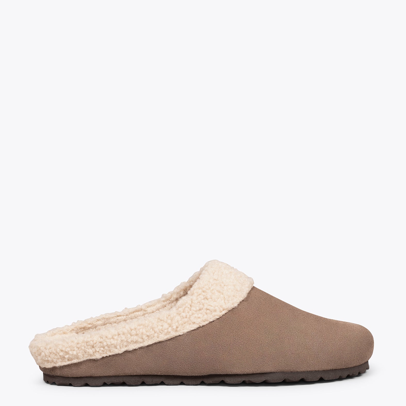 DREAM HOME Zapatillas con borreguito para hombre TAUPE