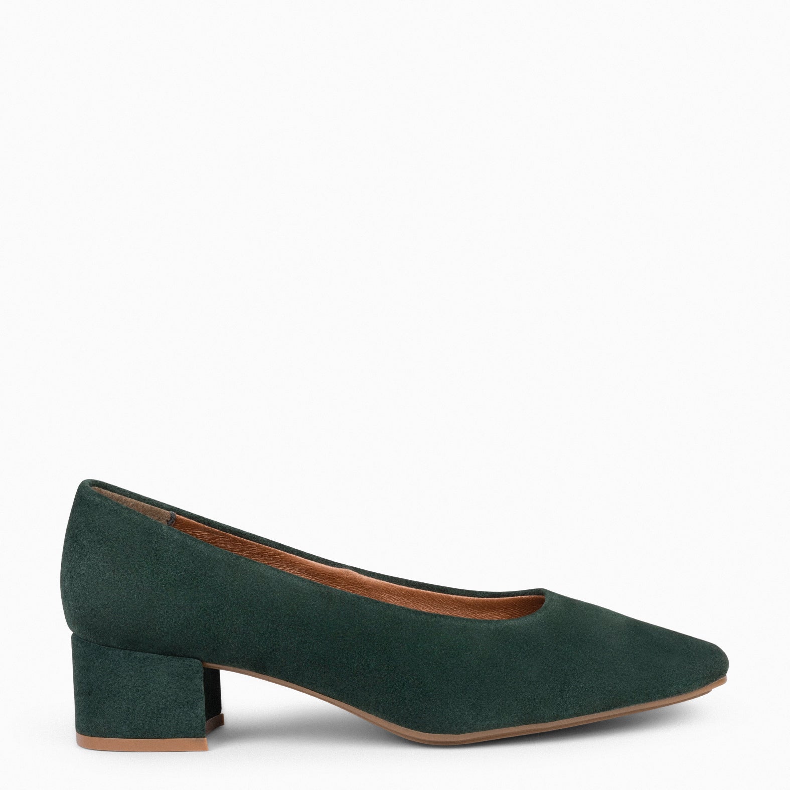 Dark green shop low heel shoes