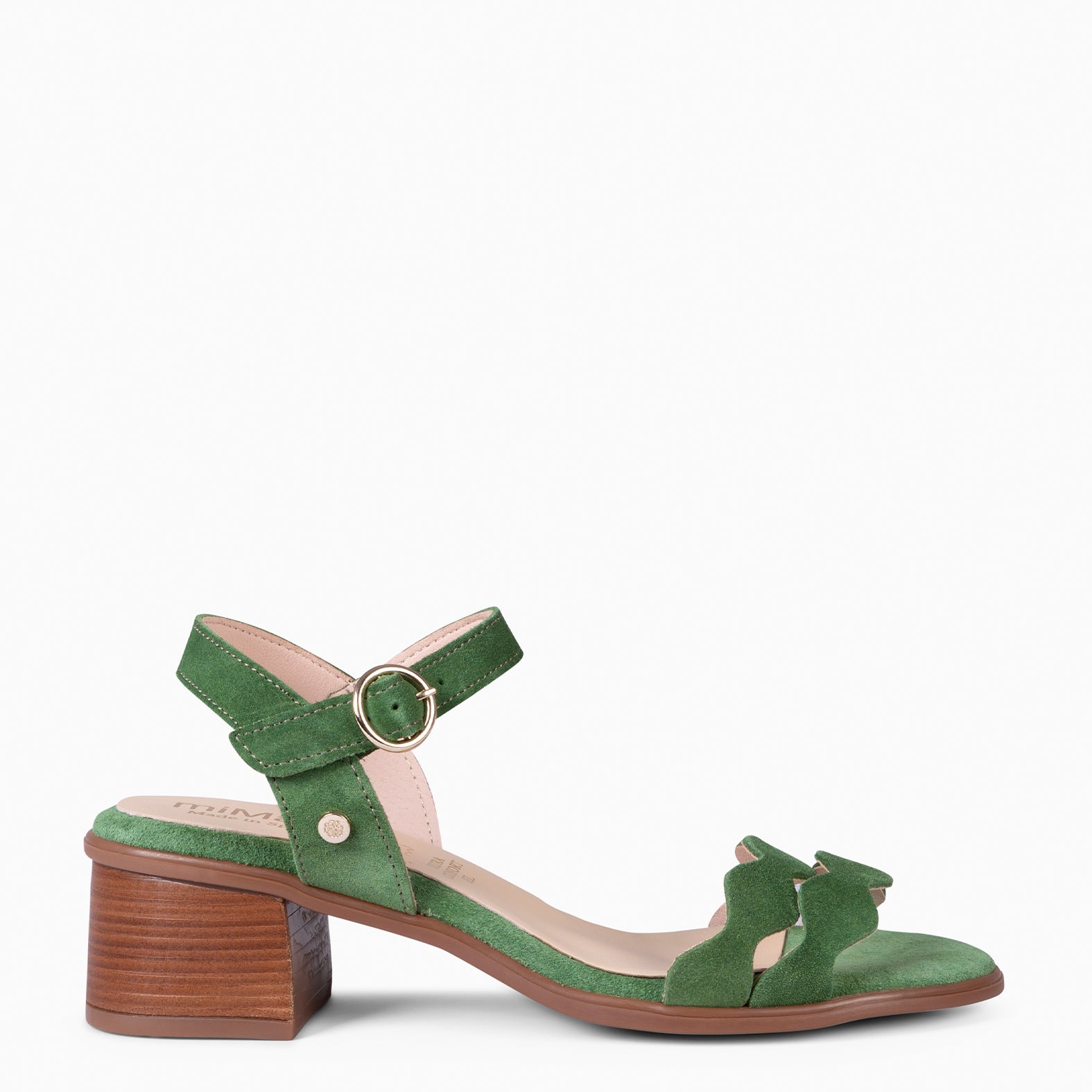 LETY - GREEN LOW-HEELED SANDAL
