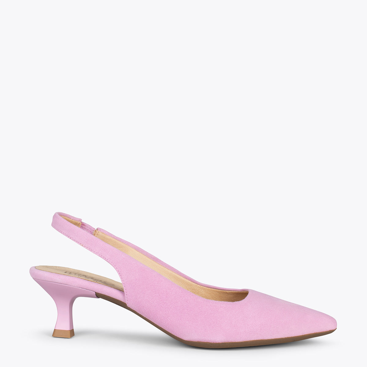 SLING-BACK KITTEN – LAVENDER low heel with bell shape