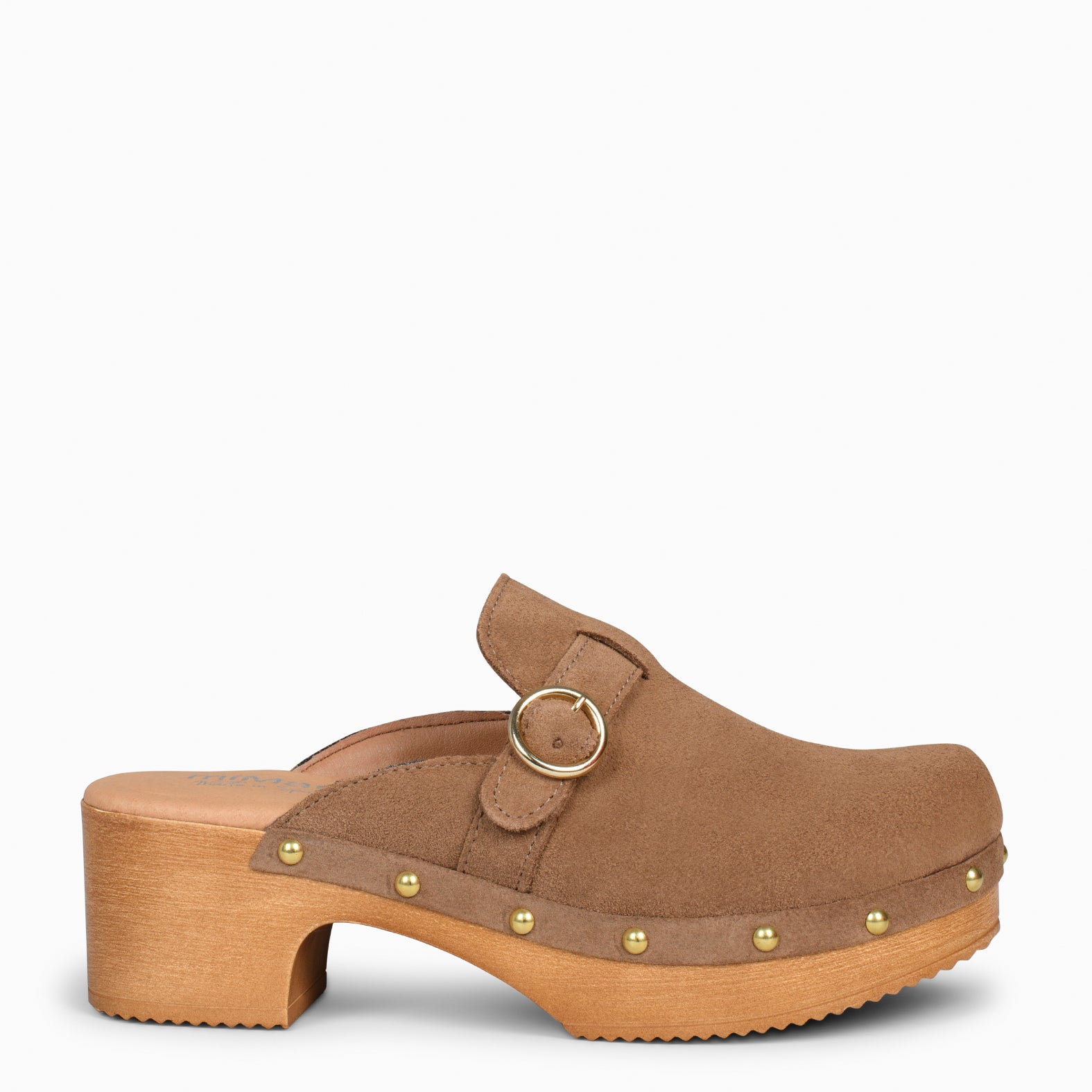 NIZA - Zuecos con tacón Bajo y Plataforma TAUPE