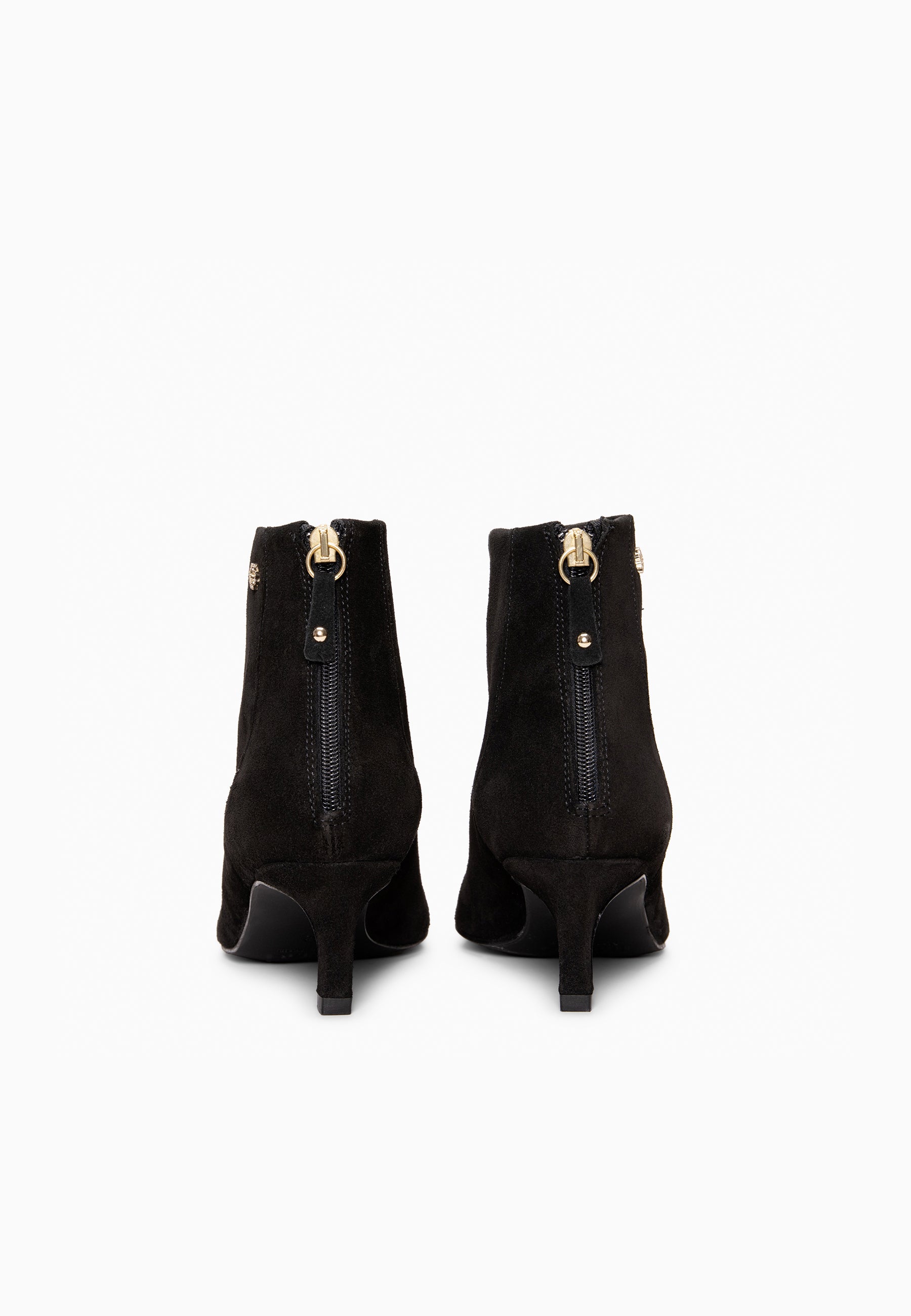 LUISA - Botines de tacón kitten con cremallera NEGRO