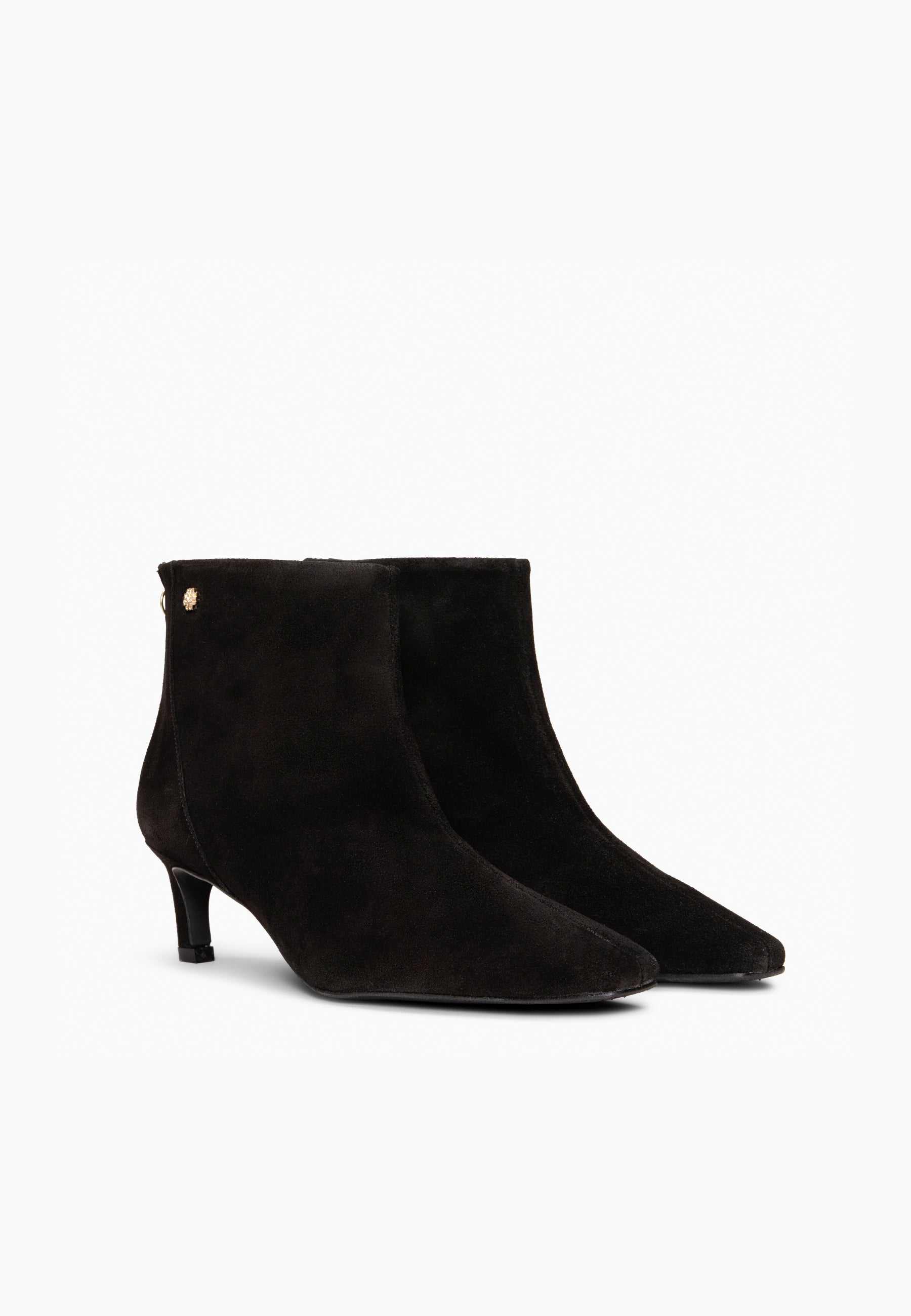 LUISA - Botines de tacón kitten con cremallera NEGRO
