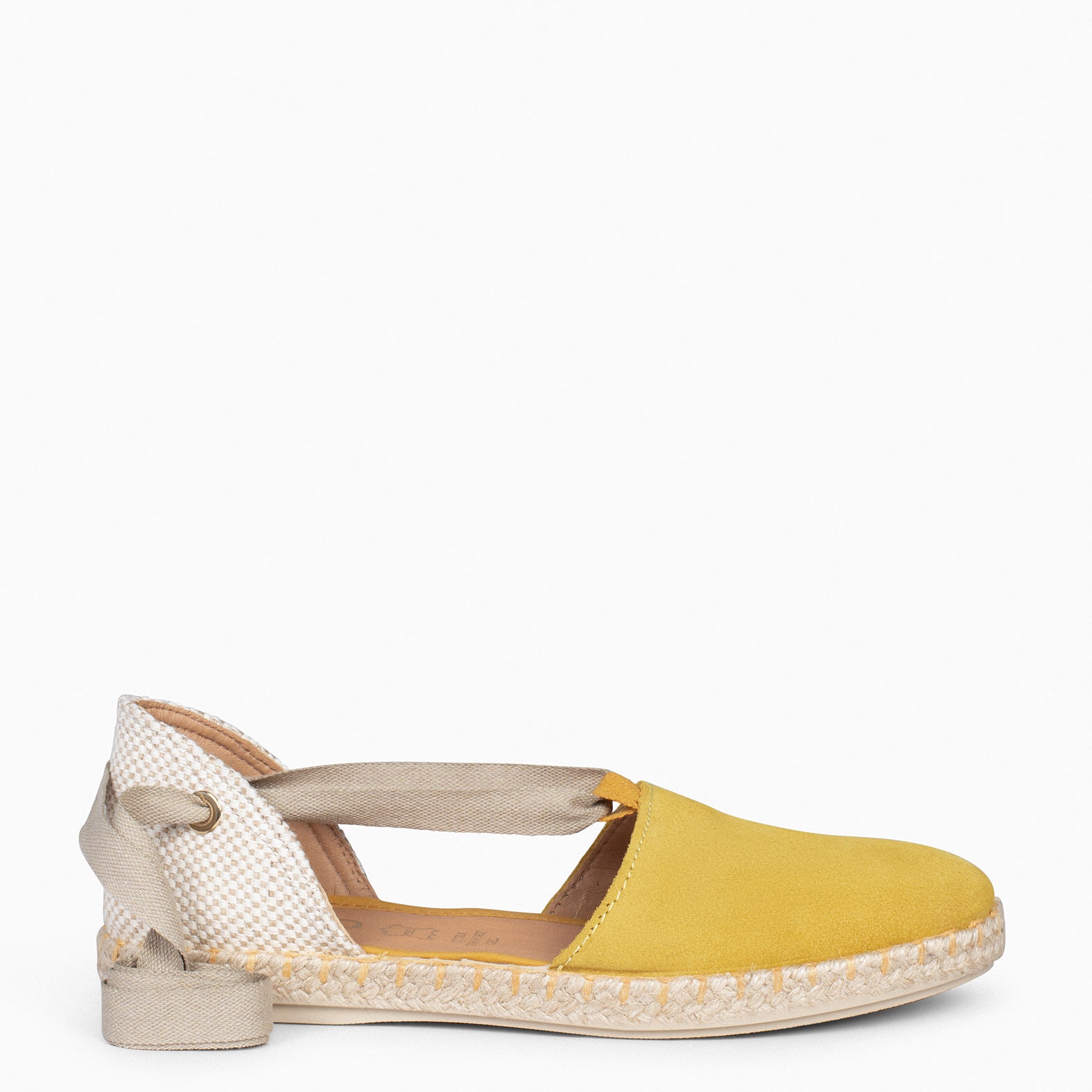 ALGARVE – Alpargatas abiertas y planas de mujer AMARILLO