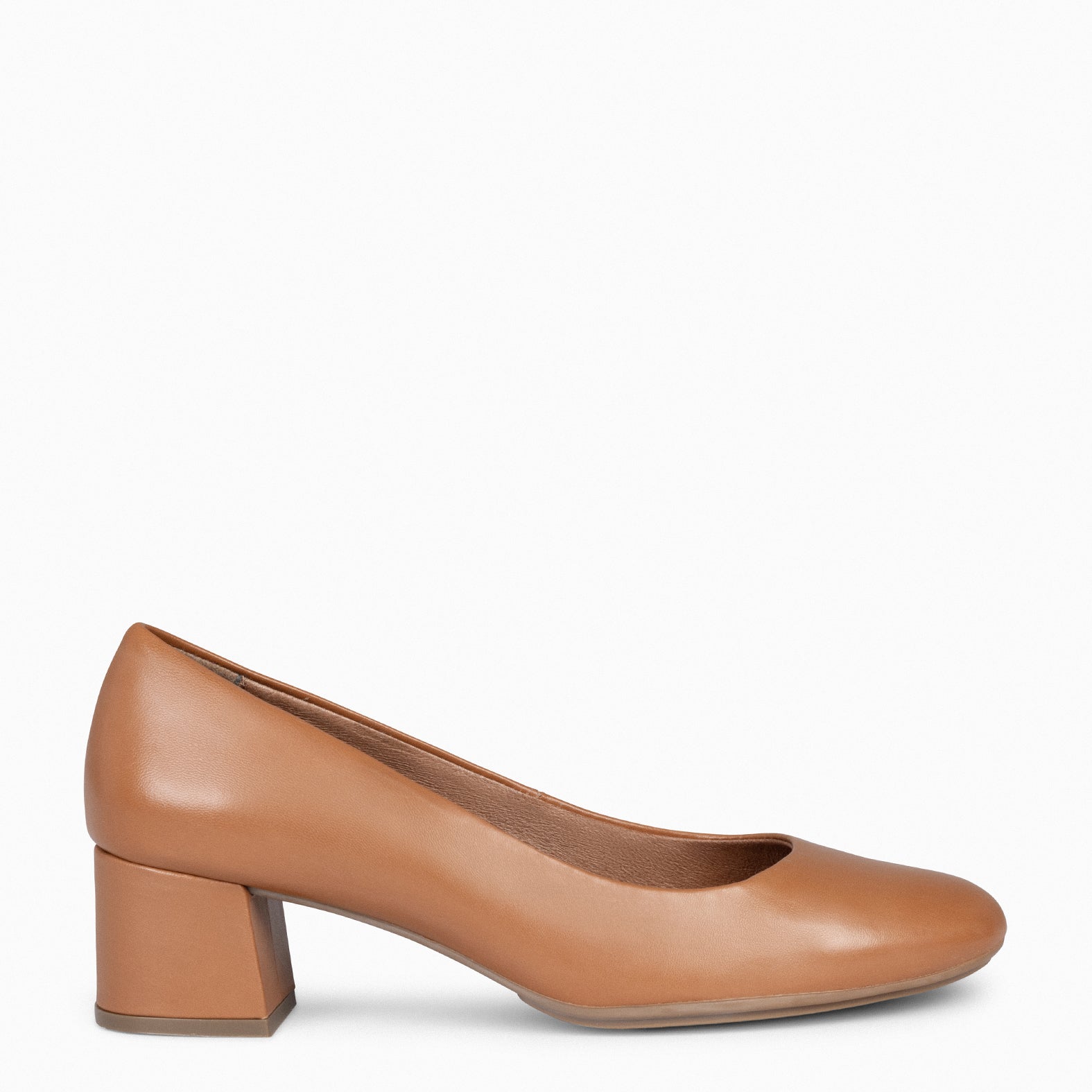 URBAN REDONDO SALON - Zapatos de tacón bajo de napa CAMEL - miMaO ®