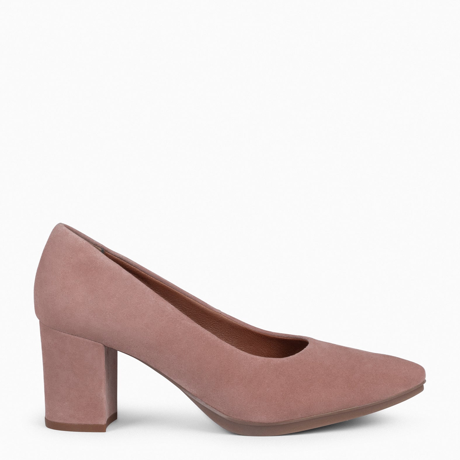 URBAN S - PINK mid-heeled suede shoes
