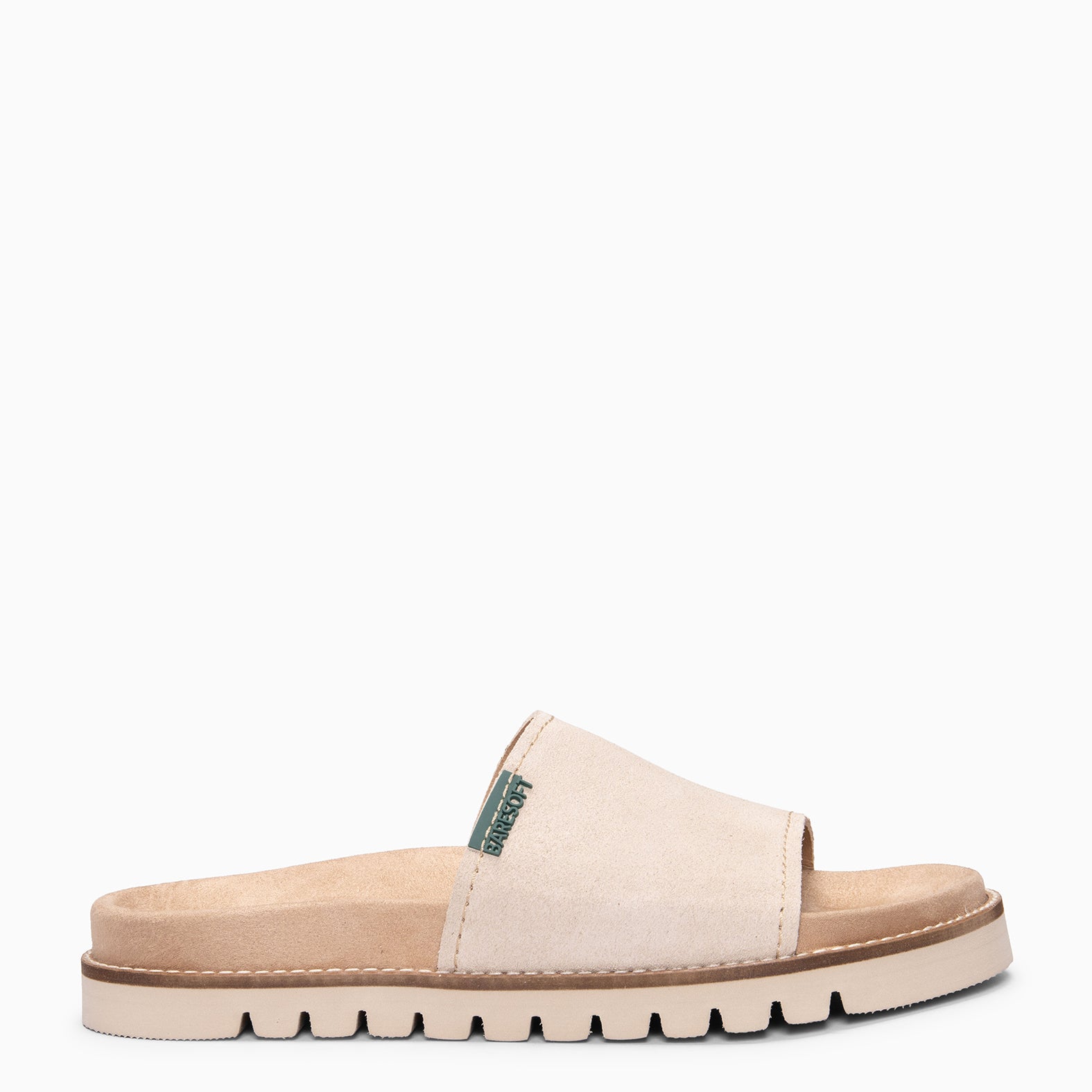 CUBA - Sandalias tipo pala de serraje BEIGE