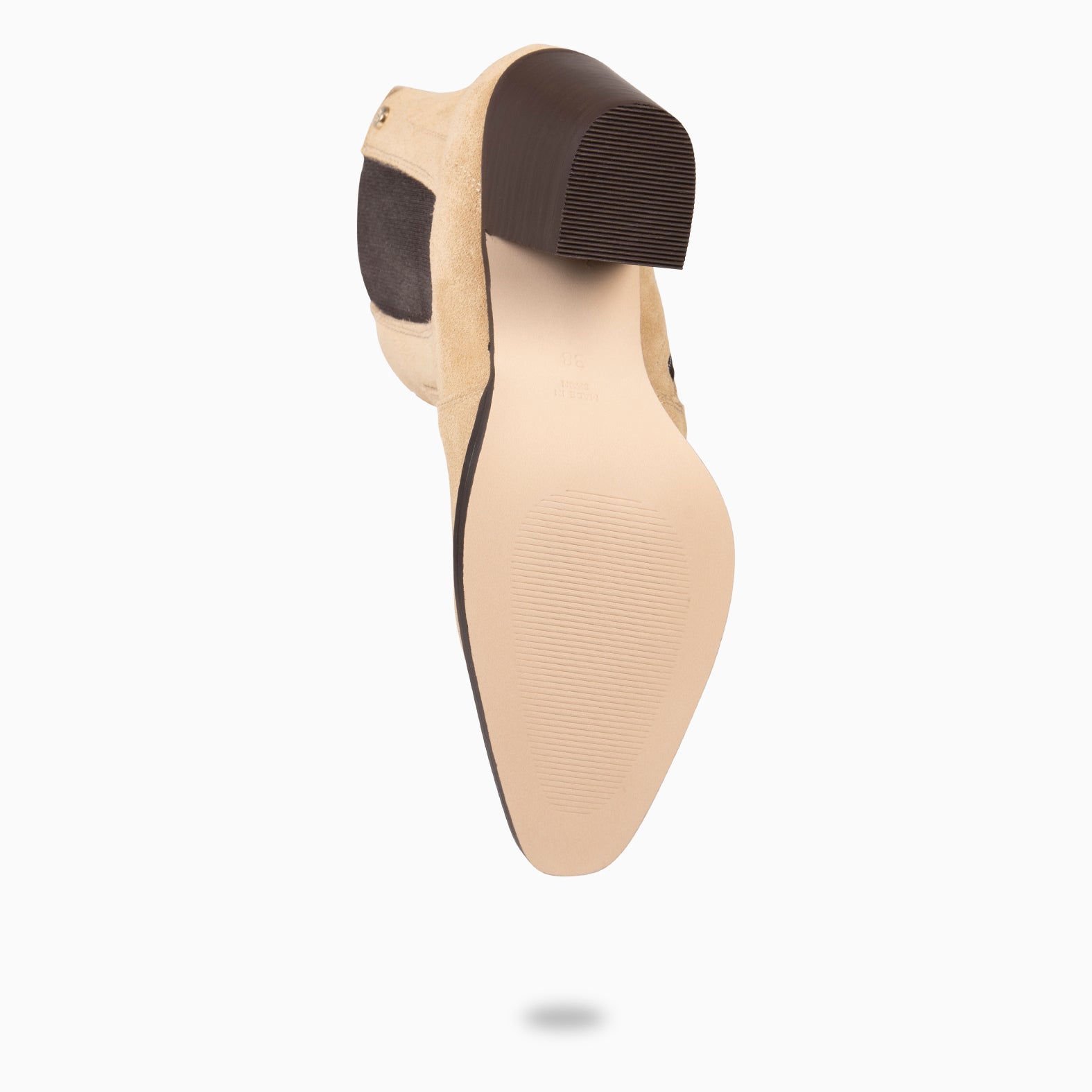 AMBER – Bottines à talon type Chelsea BEIGE