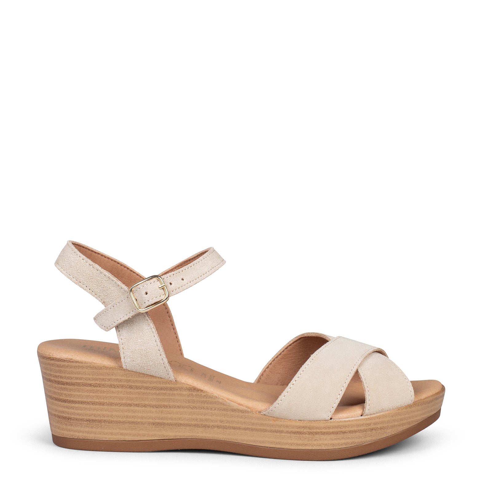 MAR - CUNHAS LEVES COM TIRA CRUZADA BEGE