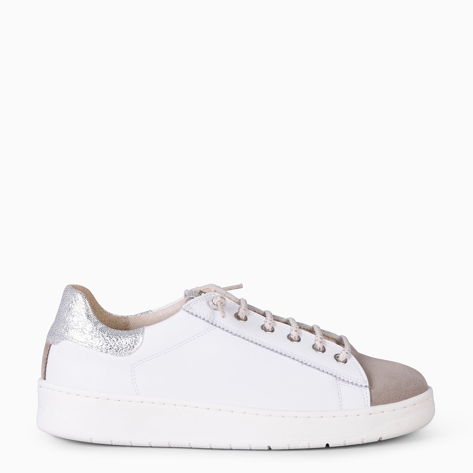 NANTES - Zapatillas Elegantes TAUPE BLANCO