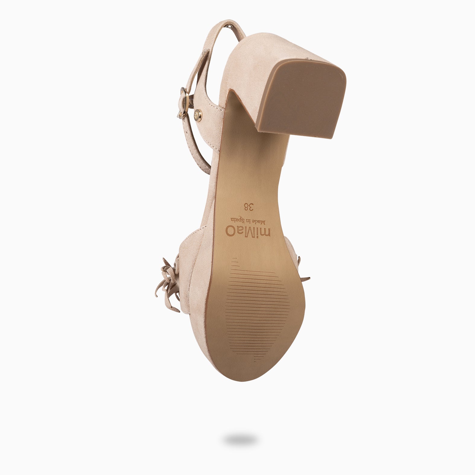 POMPÓN - BEIGE WOMEN'S HEELED SANDALS