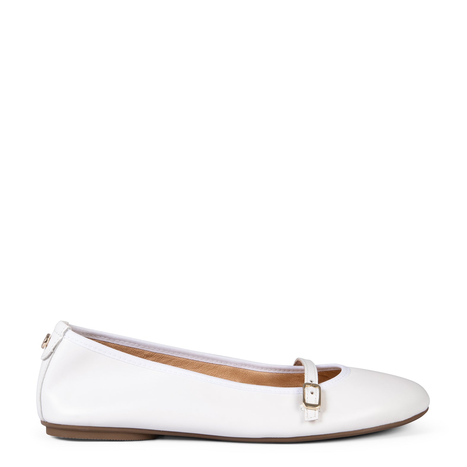 MANDY – Ballerines Baresoft à lanière BLANC