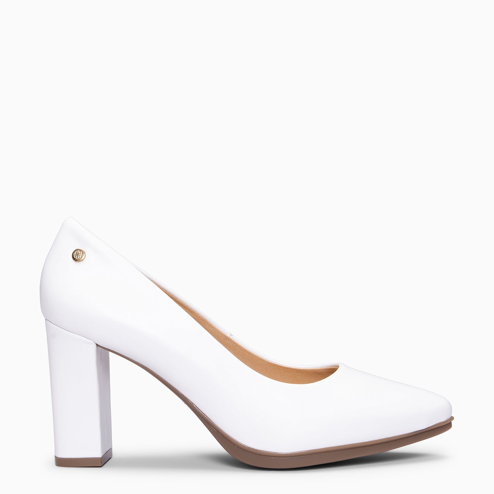 URBAN S SALON - Escarpins à talon moyen en cuir BLANC