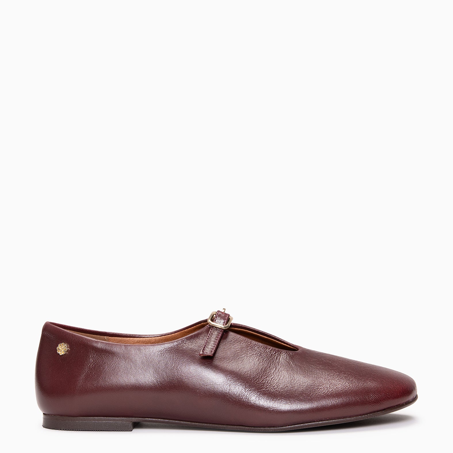 MANUELA - BURGUNDY Leather Flat Mary Janes
