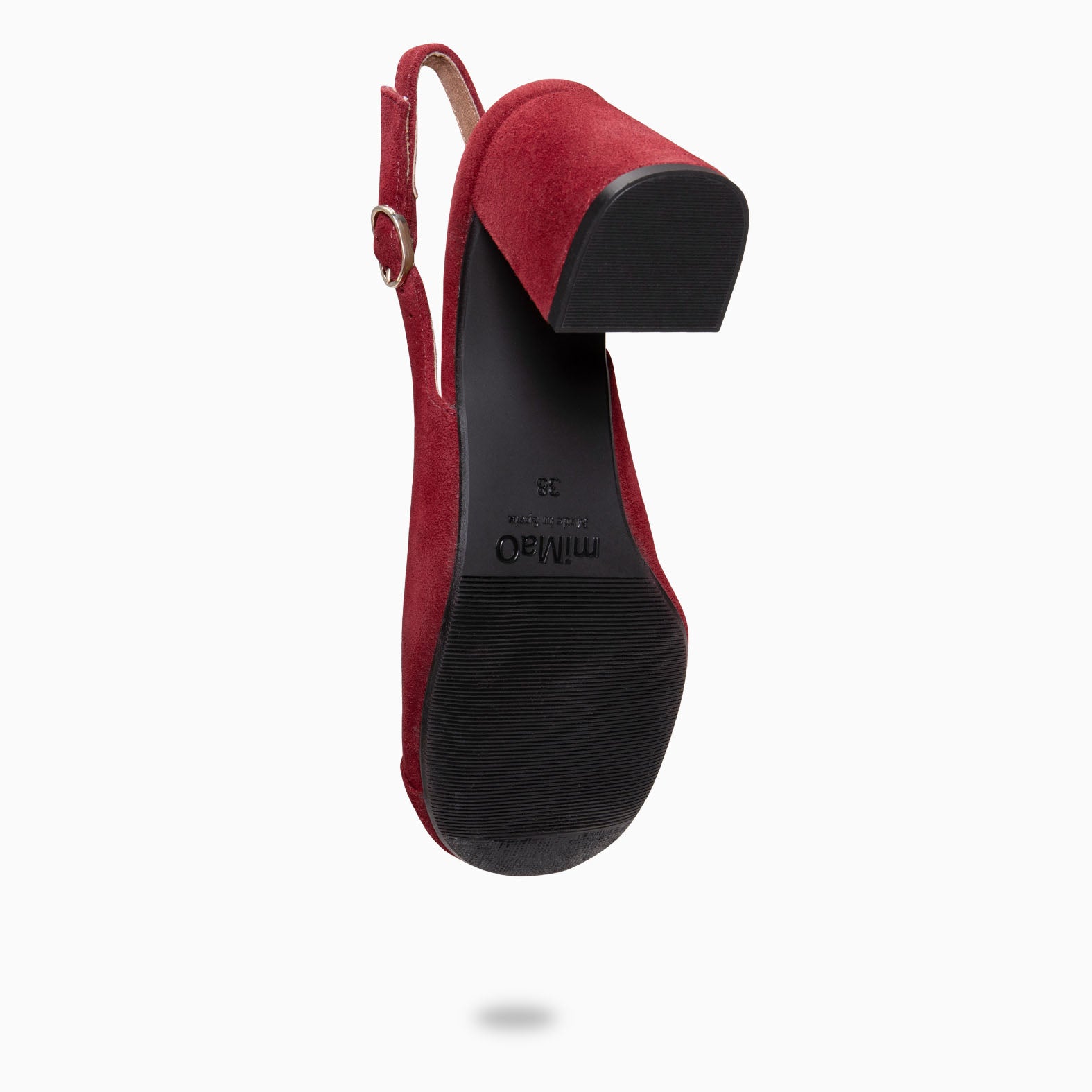 VEGA – BURGUNDY sling-back wide heeled