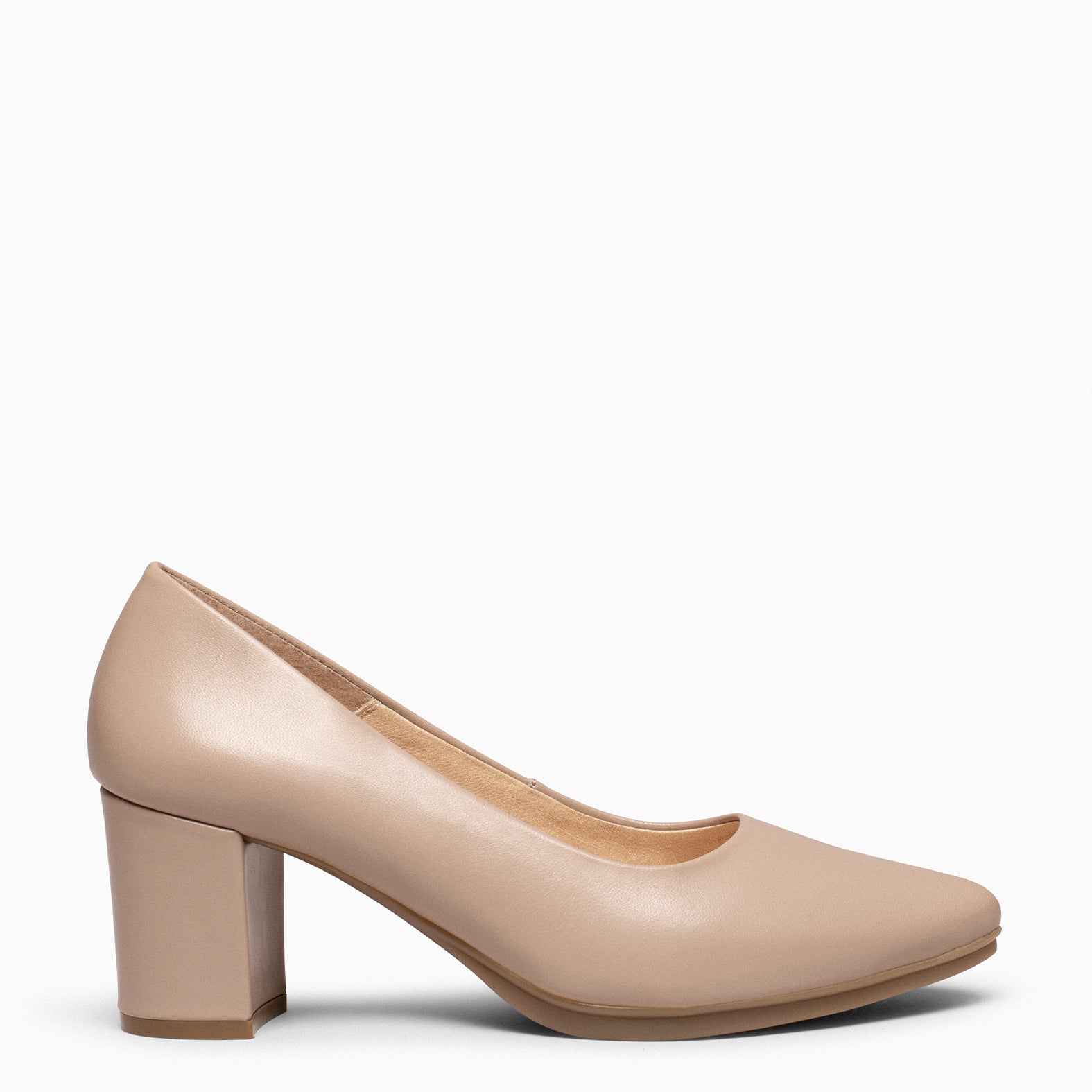 Tan mid clearance heel court shoes