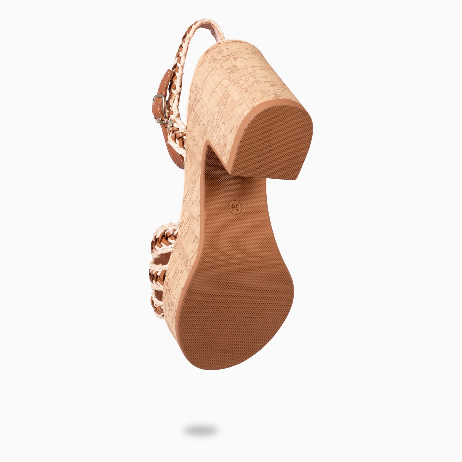 FLORA - CAMEL CASUAL SANDALS WITH HIGH HEELS