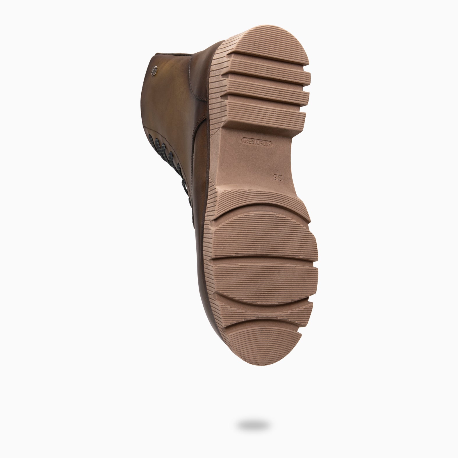 STONE - Botines militares de piel KAQUI