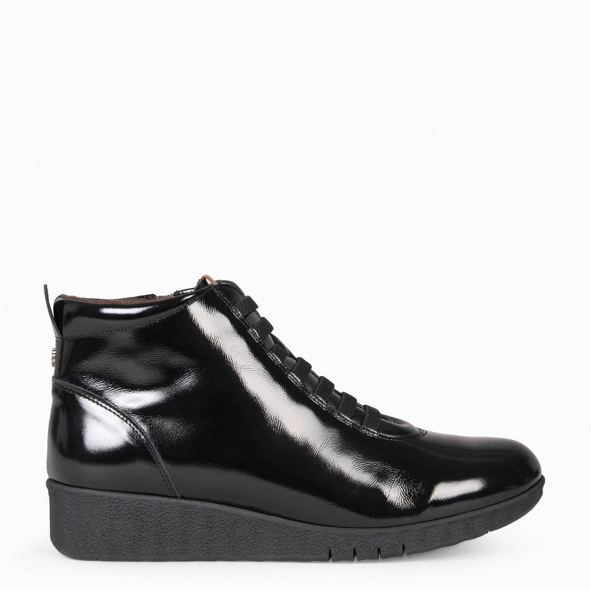 FLEXY - Zapatillas abotinadas CHAROL NEGRO
