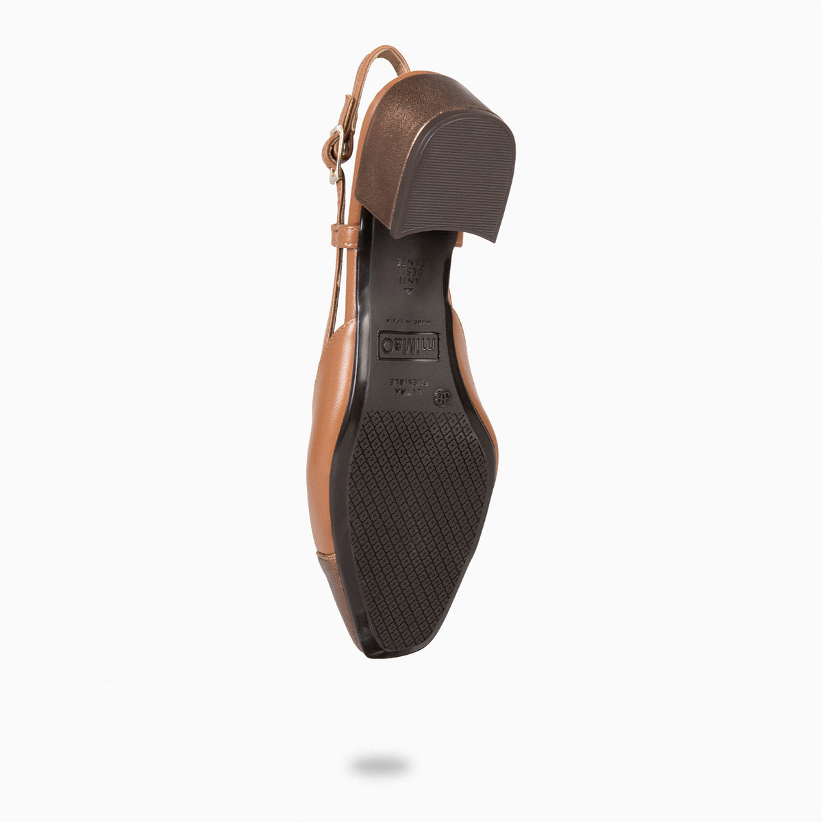 AUDREY – LEATHER and COPPER Sling-back ballerina