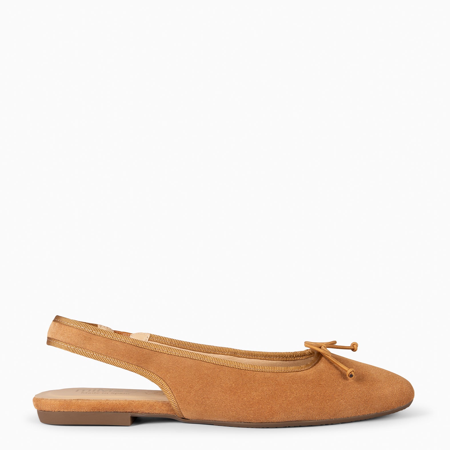 MOON - BROWN FLAT BALLERINA SLING-BACK WITH LACE