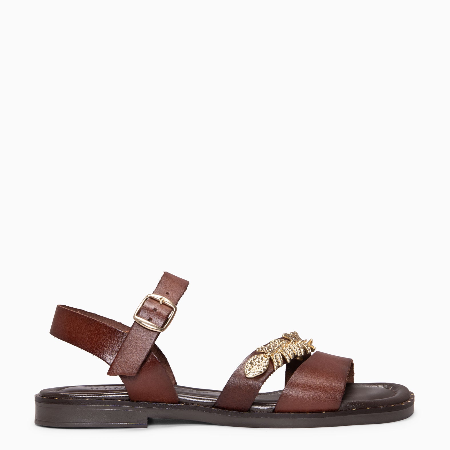 THEMIS - Sandalias planas de piel CUERO