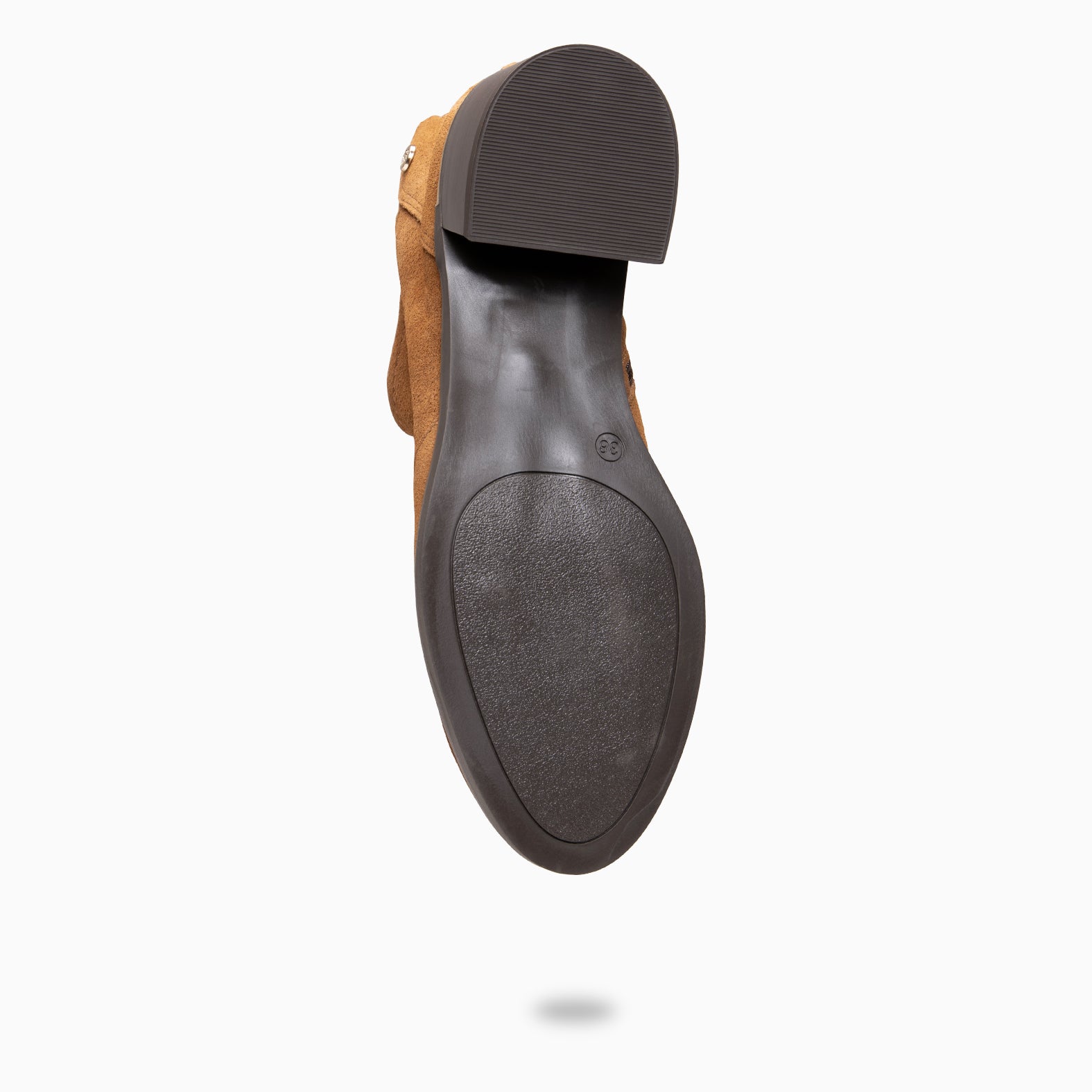 NIXIE - Bottines à talon moyen en daim hydrofuge CAMEL