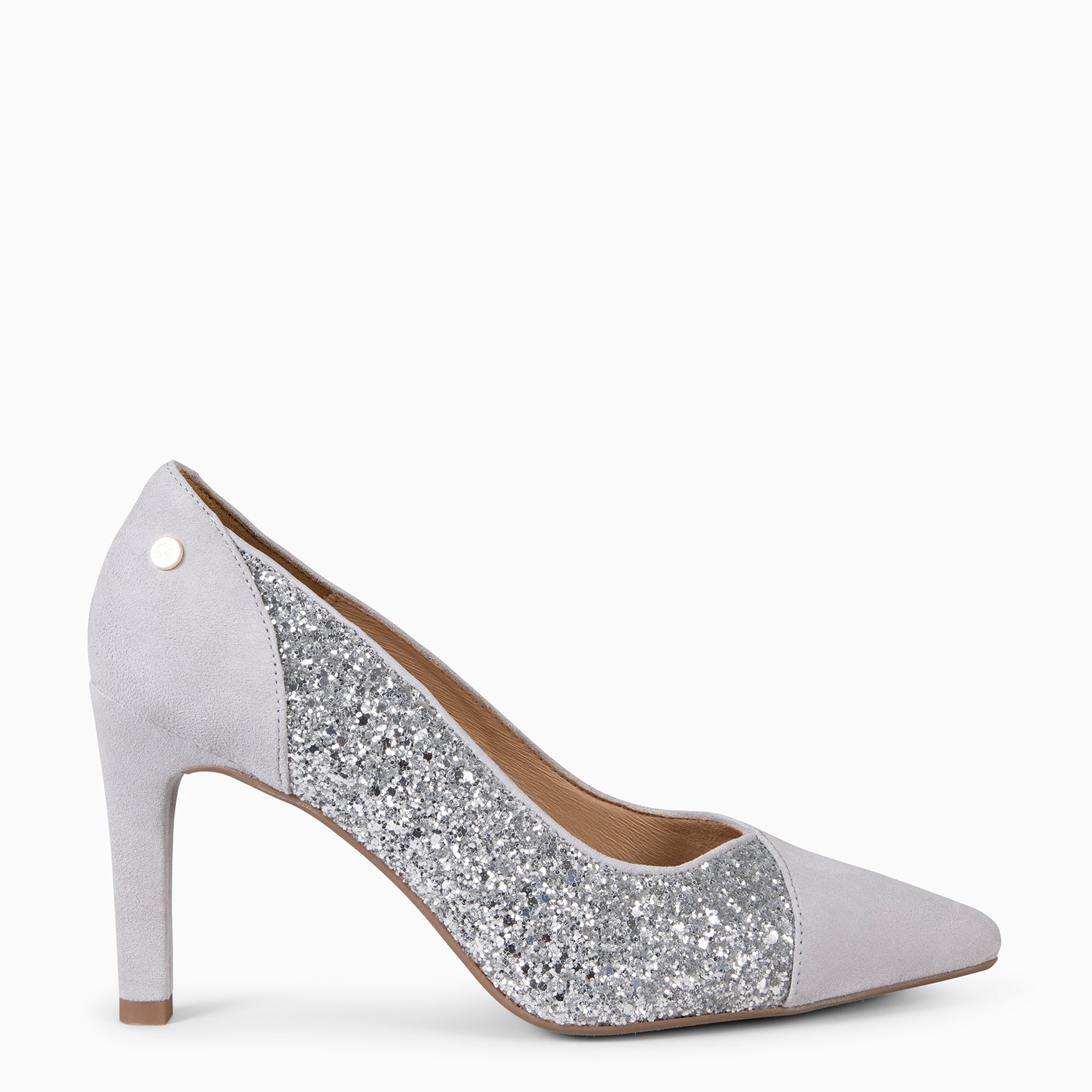 GLAM NIGHT– ZAPATOS ELEGANTES DE TACÓN ALTO CON GLITTER GRISPERLA