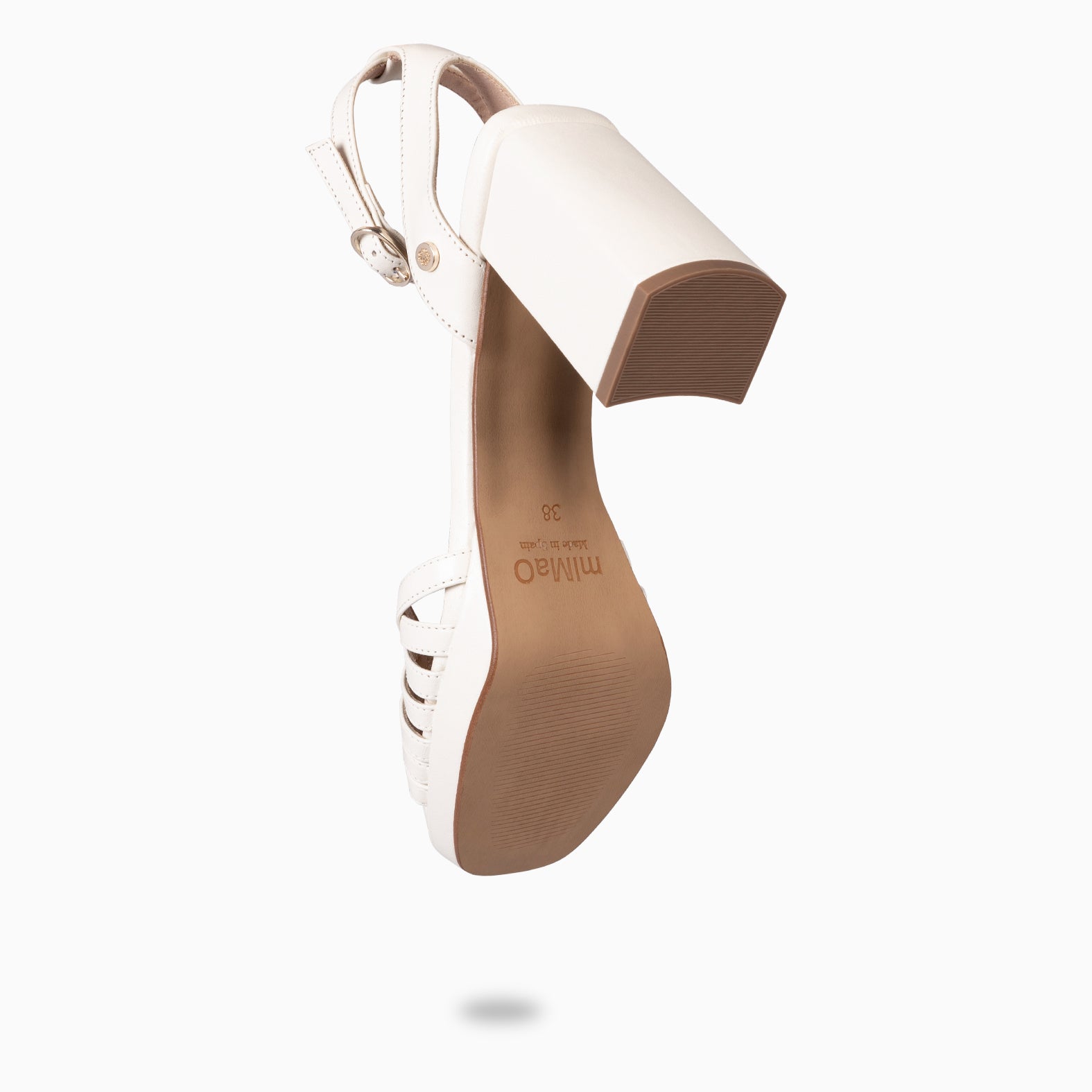 CRISTEL - Sandales à talon large et plateforme BLANC