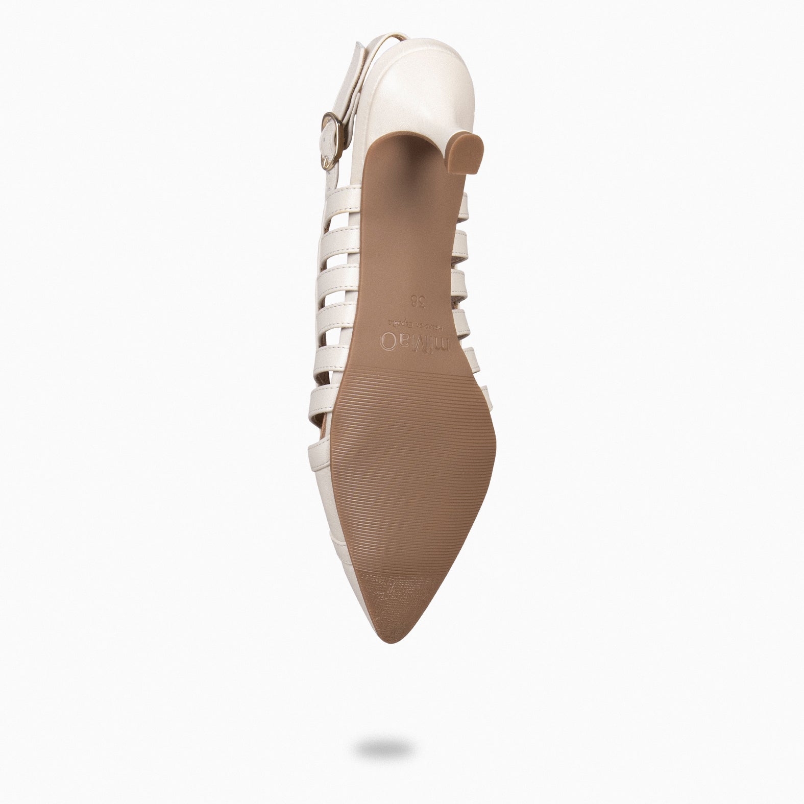 JADE – WHITE slingback kitten heels