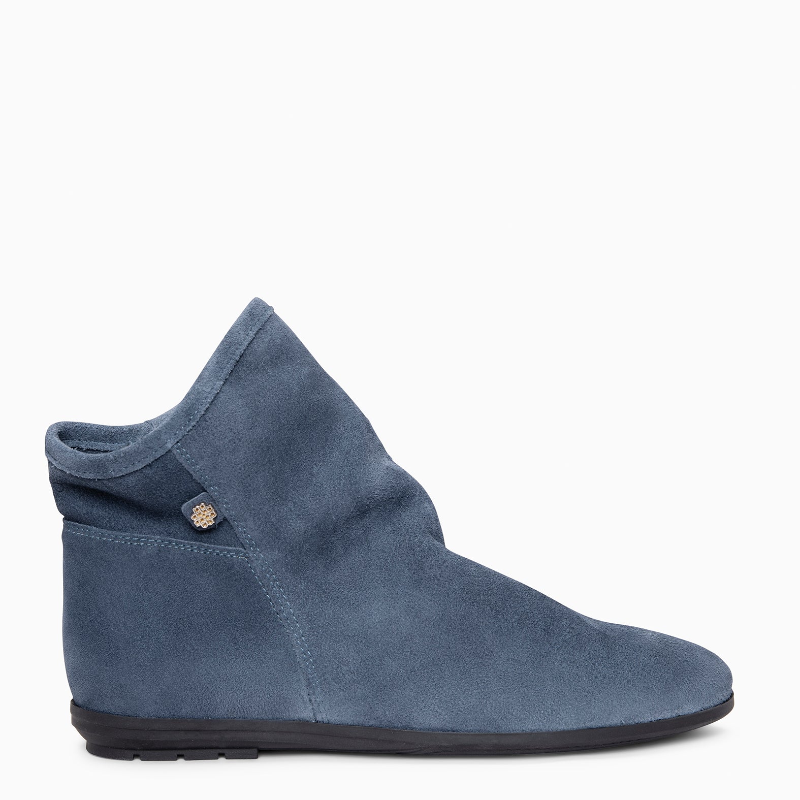 CHESS - Bottines à tige plissée en daim hydrofuge BLEU