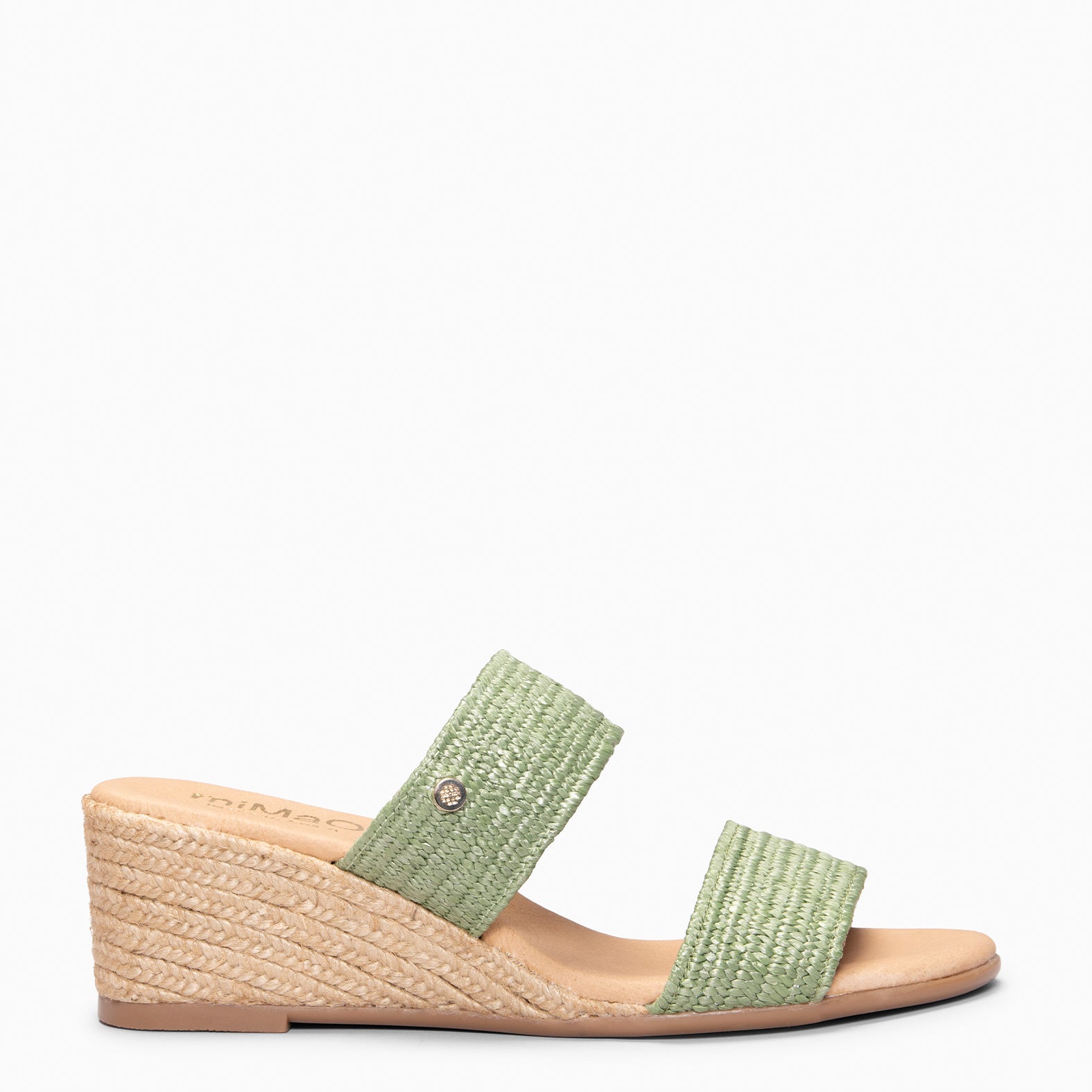 LIRA - Mules à talon compensé de type espadrilles VERT