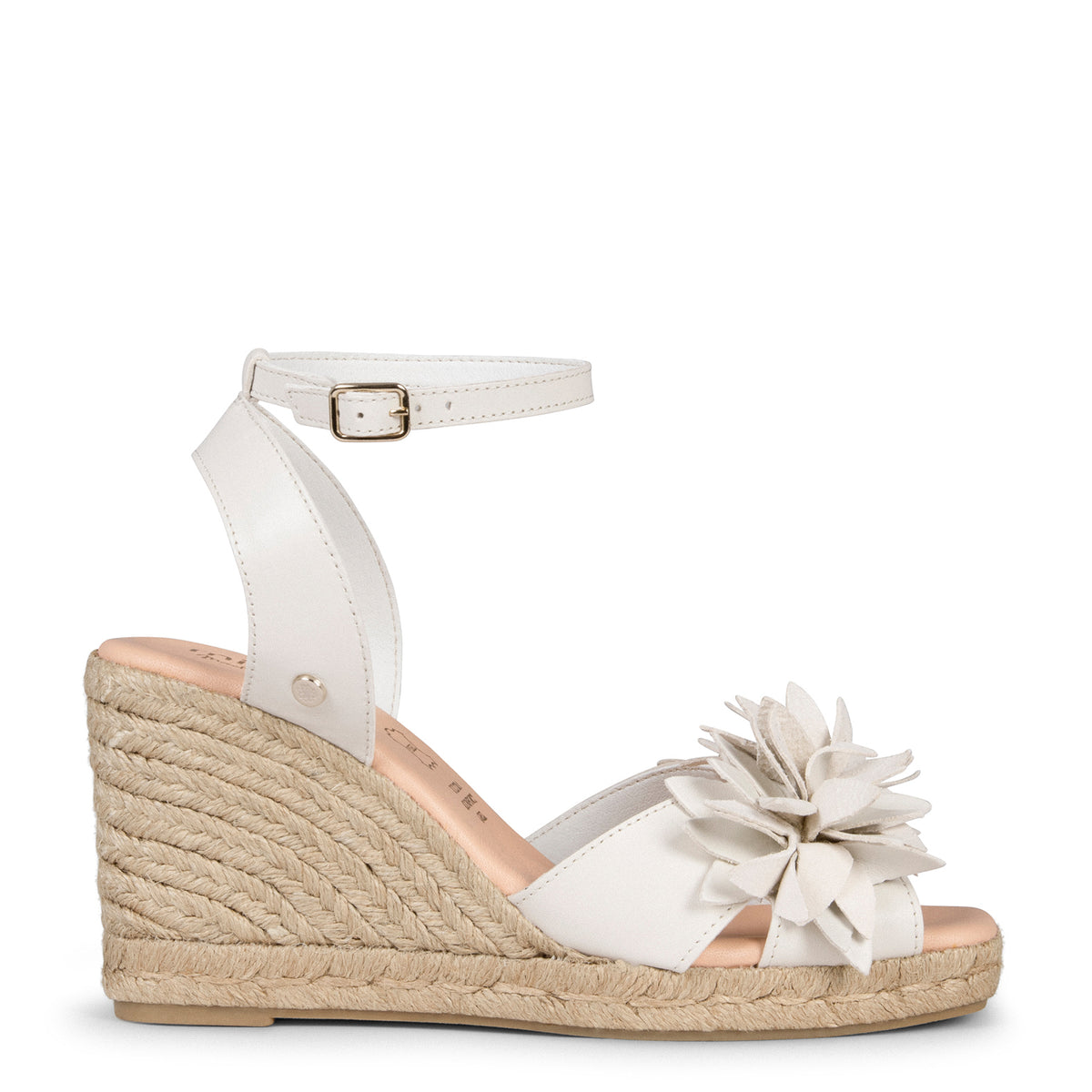 ZAHARA – WHITE espadrilles with flower details