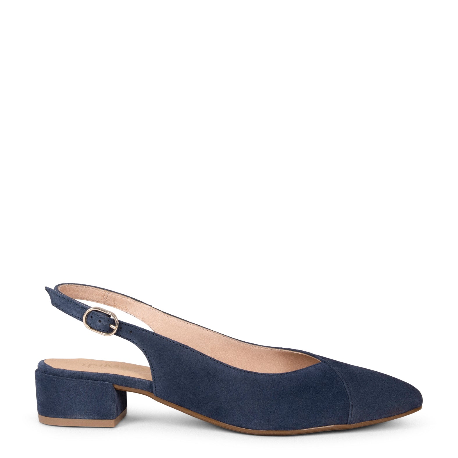 MARTINA – Slingbacks en daim BLEU MARINE
