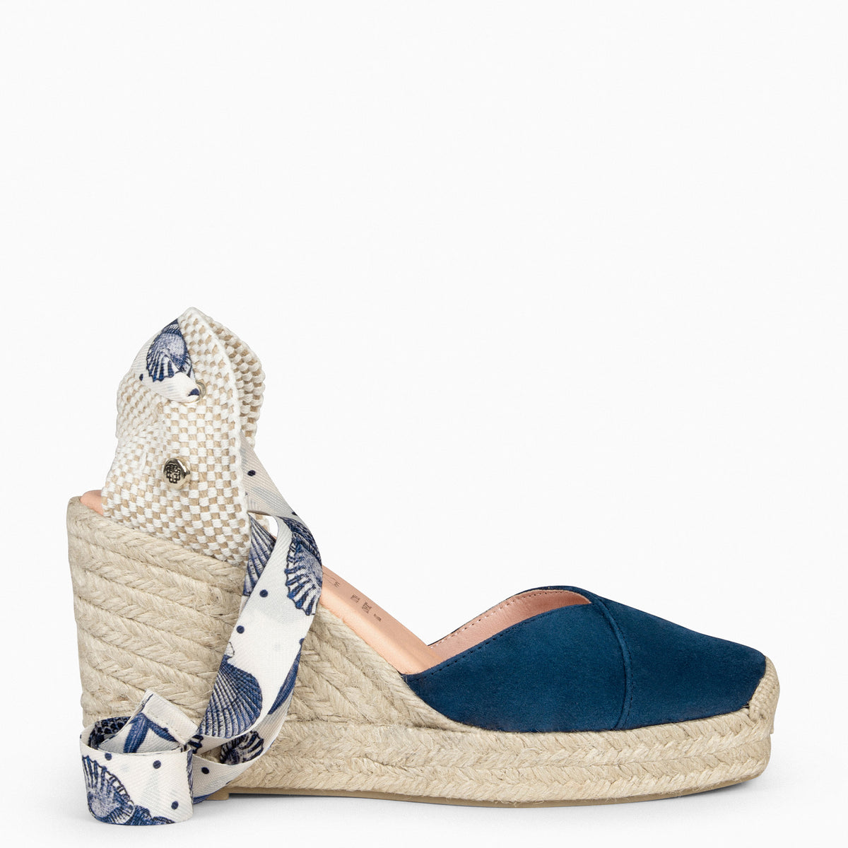 ARUBA – NAVY Wedge Espadrille with print loop