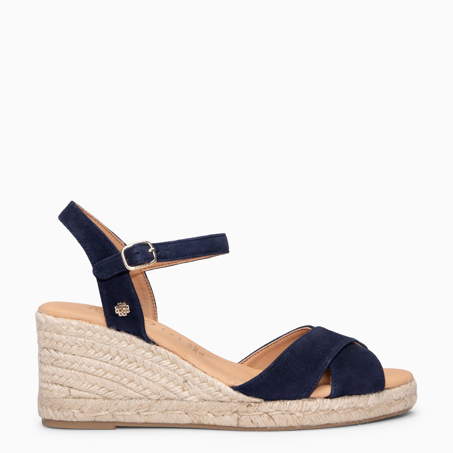 CALPE - Espadrilles à talon en daim BLEU MARINE