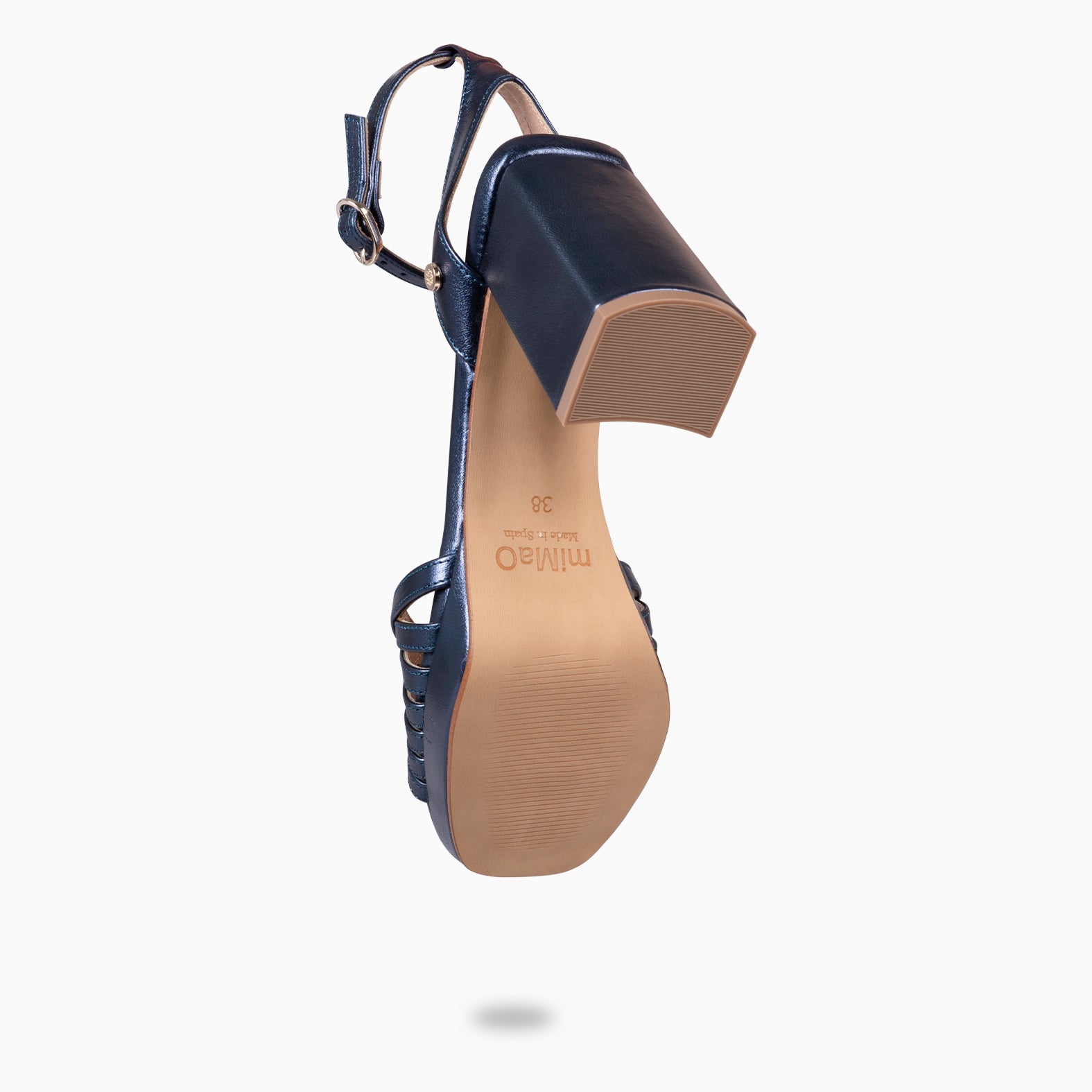 CRISTEL - SANDALIAS ELEGANTES DE TACÓN DE VESTIR MARINO