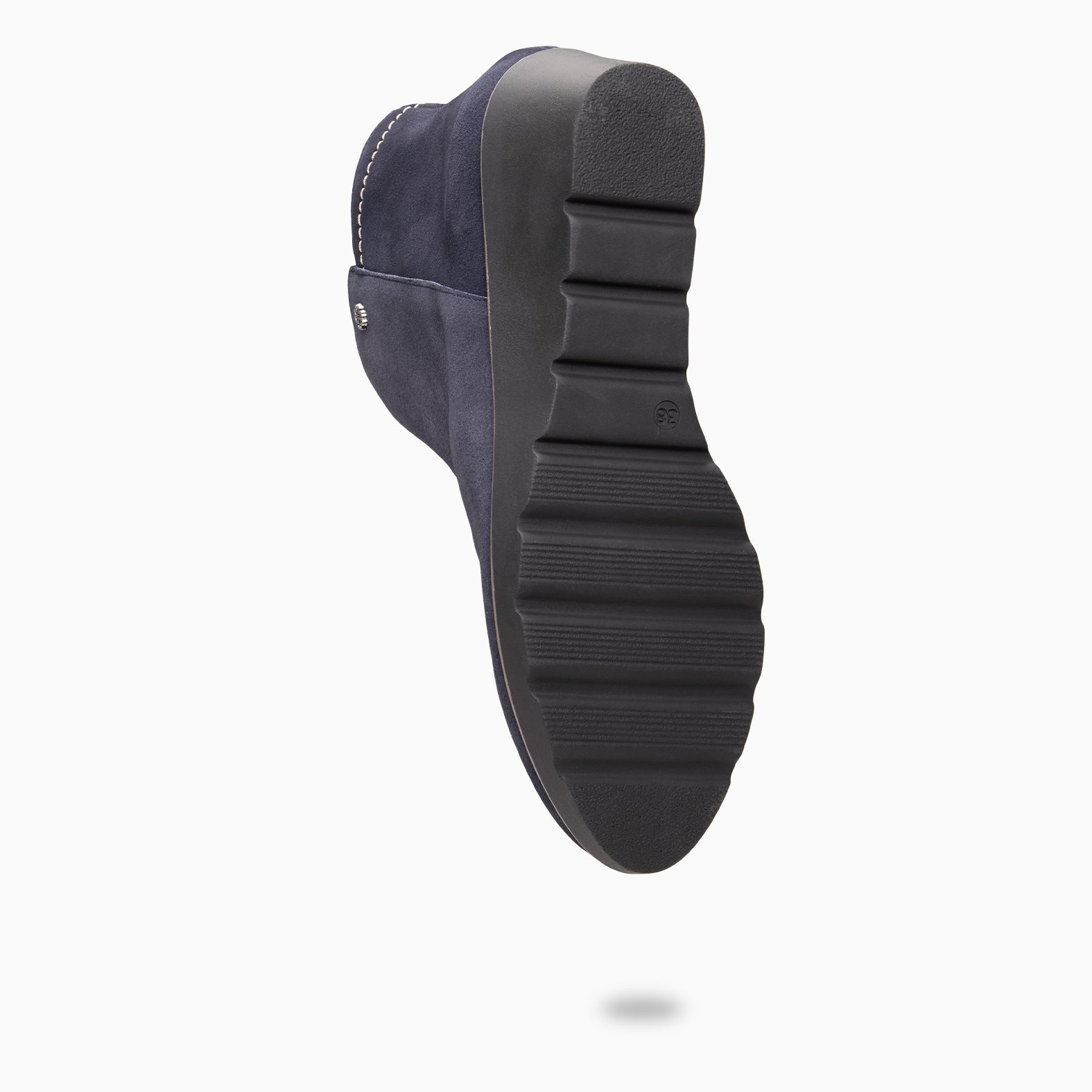 LULEA - bota de cano curto em couro repelente de água AZUL-MARINHO