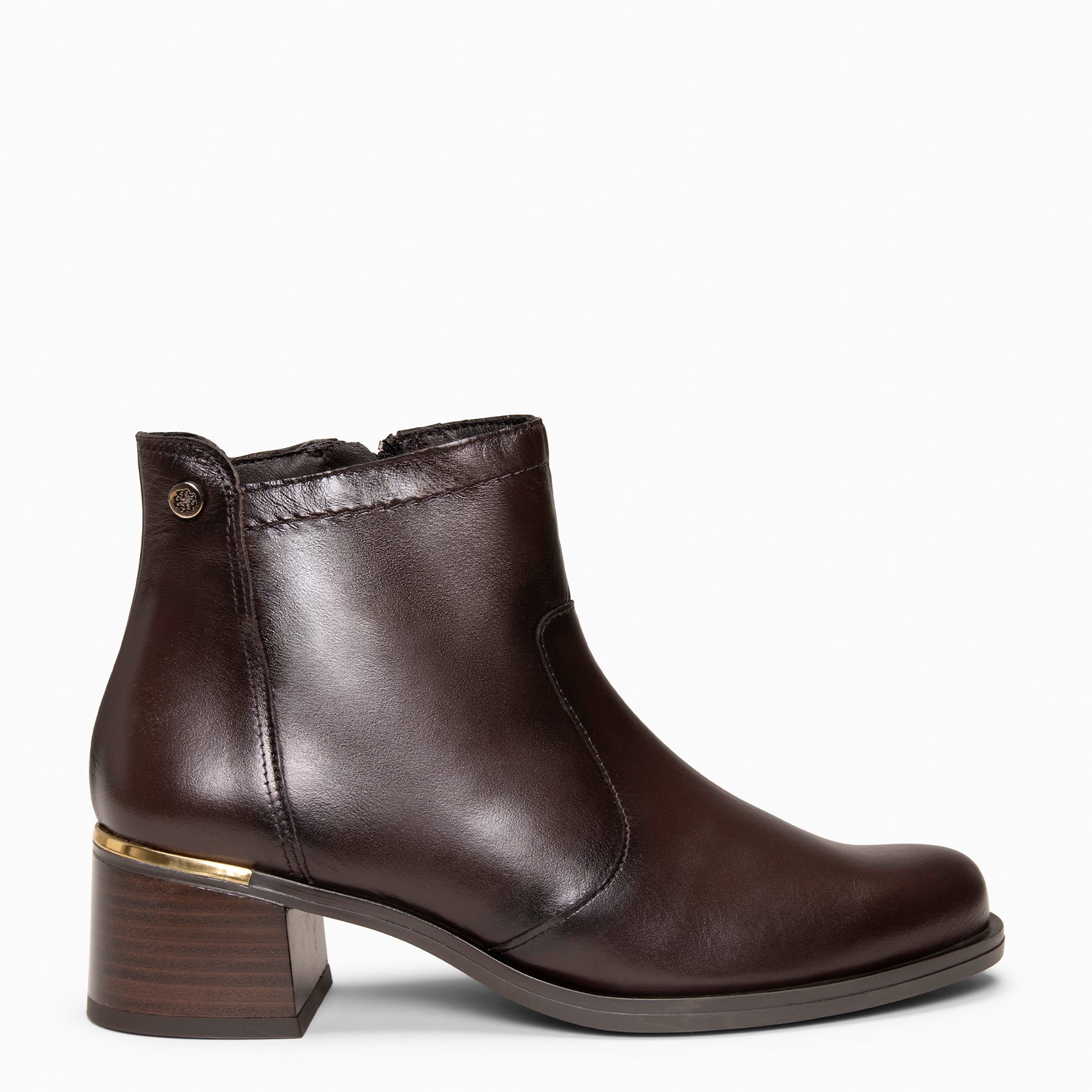 NIXIE – botines de tacón bajo para mujer MARRON