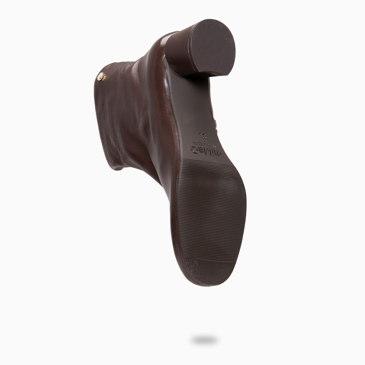 RUBI - Botines de tacón de piel MARRON