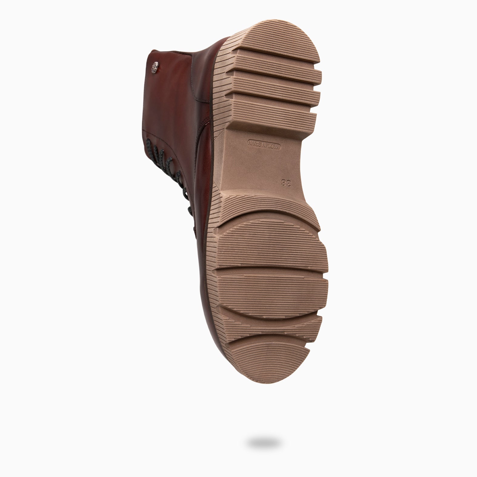 STONE - Botas militares em pele CASTANHO